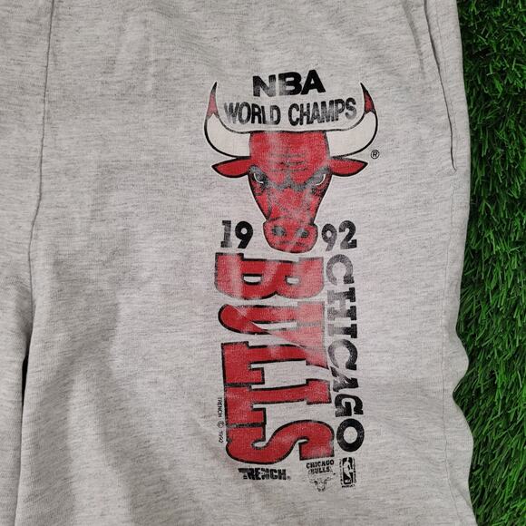 Vintage 1992 Chicago-Bulls Shorts L/XL Gray USA - Picture 8 of 16